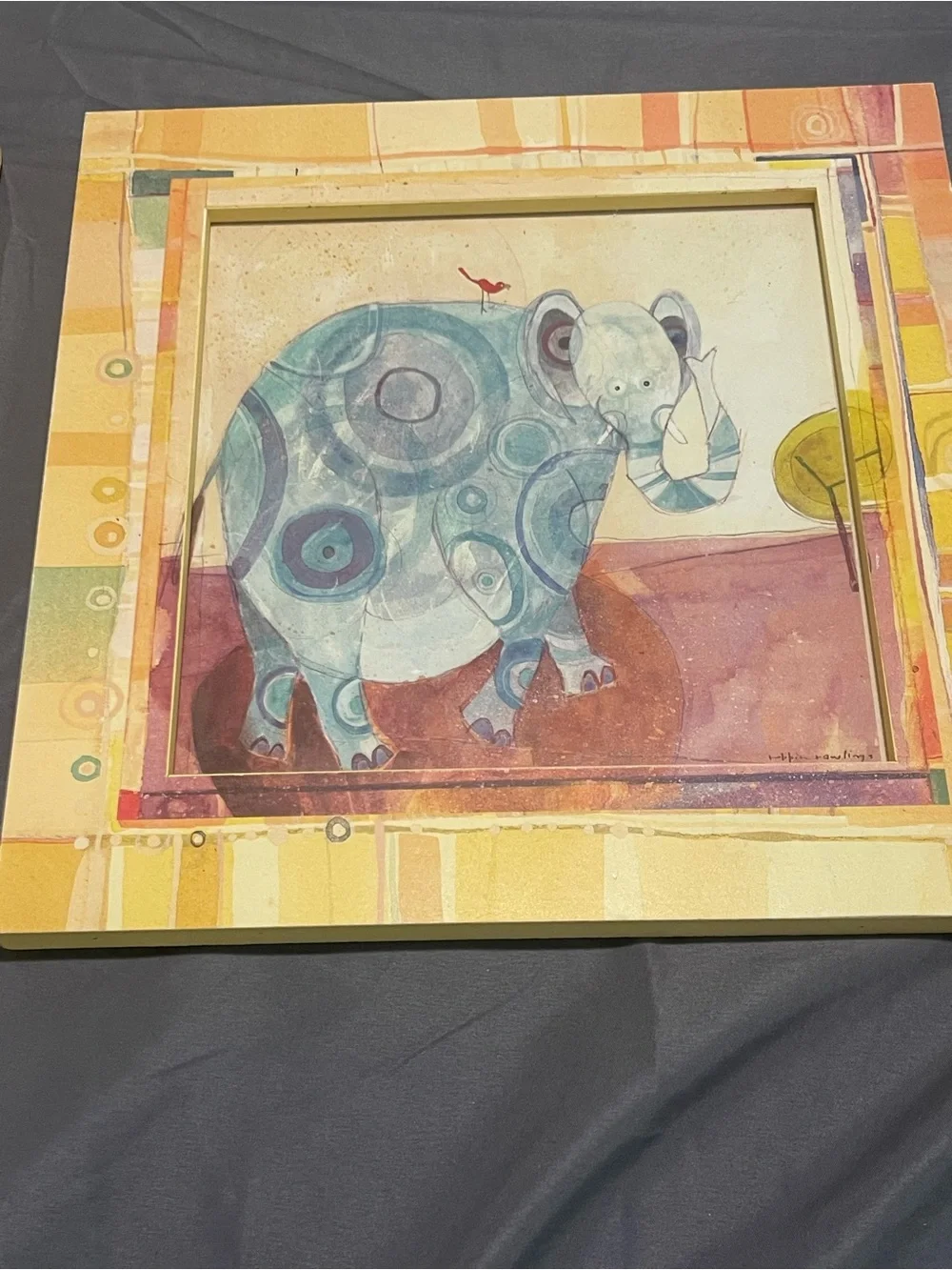 Z Gallerie Yellow Orange Pink Framed Nursery Animal Prints (Set of 2)